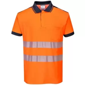 Image of PW3 Vision Hi Vis Polo Shirt Orange / Navy M