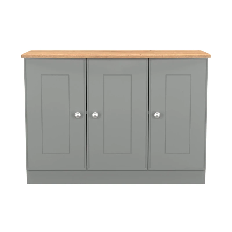 Image of Ready Assembled 2 U Albert 3 Door Sideboard (Ready Assembled) in Dark Grey Dark Grey Unisex