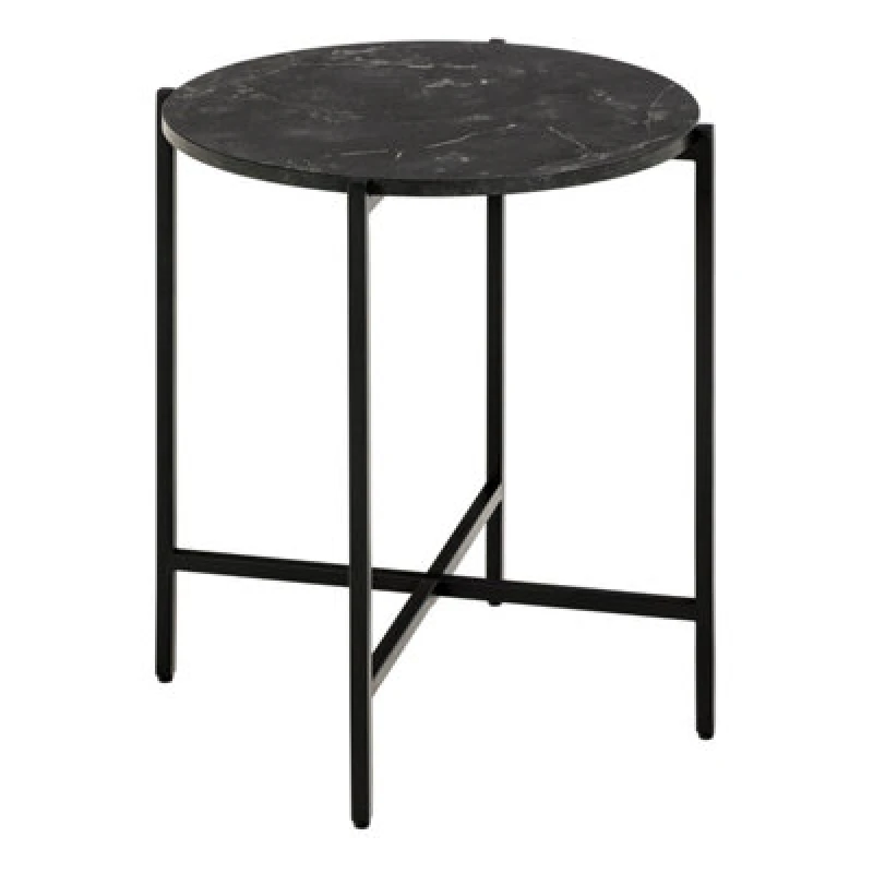 Image of Furniture To Go Lamoine Round Side Table In Matt Black