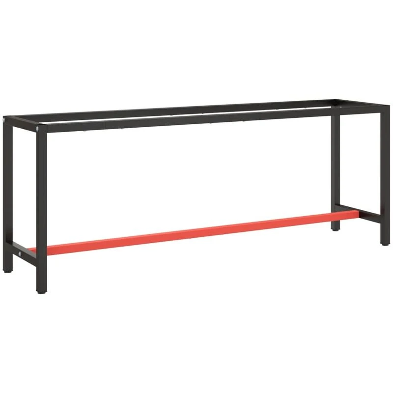 Image of VIDAXL Work Bench Frame Matte Black and Matte Red 210x50x79cm Metal vidaXL 8720286816400