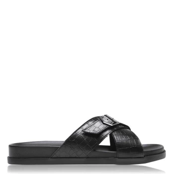 Image of Firetrap Blackseal Heather Sliders - Black