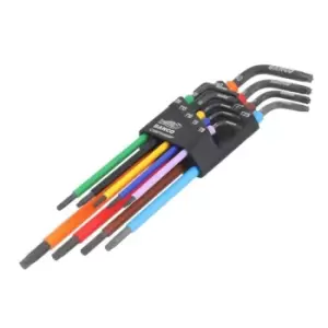 Image of Bahco C1997TORX/9P Long TORX Coloured L-Key Set, 9 Piece BAHC1997TX9P