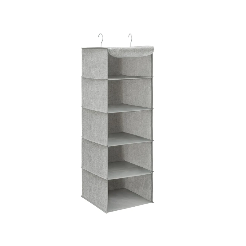 Image of Songmicshome Hanging Storage With 6 Shelves+ 2 Clips, 30 X 30 X 130 Cm, White RCHRD005W01