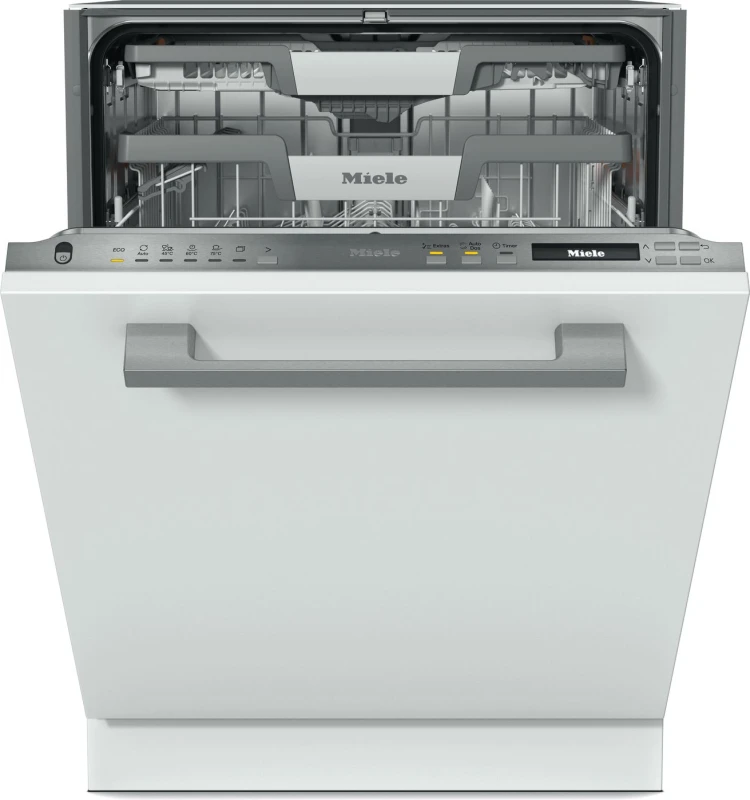 Image of Miele G7080 SCVi WiFi Connected Fully Integrated Full Size Dishwasher - Clean Steel Control Panel with Fixed Door Hinge Kit - A Rated