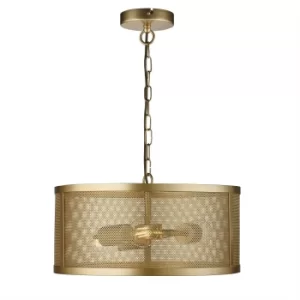Image of Fishnet 3 Light Cylindrical Pendant Mesh Matt Gold, E27