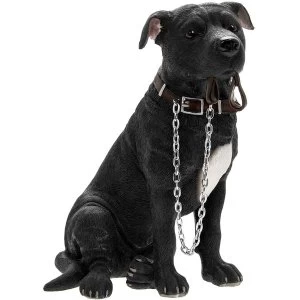 Image of Walkies Staffordshire Bull Terrier Black Sitting By Leonardo