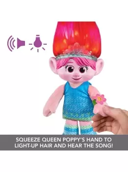Image of Dreamworks Trolls Band Together Hair Pops Showtime Surprise Plush - Queen Poppy