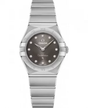 Image of Omega Constellation Manhattan Quartz 25mm Grey Dial Diamond Stainless Steel Womens Watch 131.10.25.60.56.001 131.10.25.60.56.001