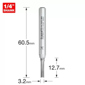 Image of Trend CRAFTPRO Two Flute Straight Router Cutter 3.2mm 12.7mm 1/4"