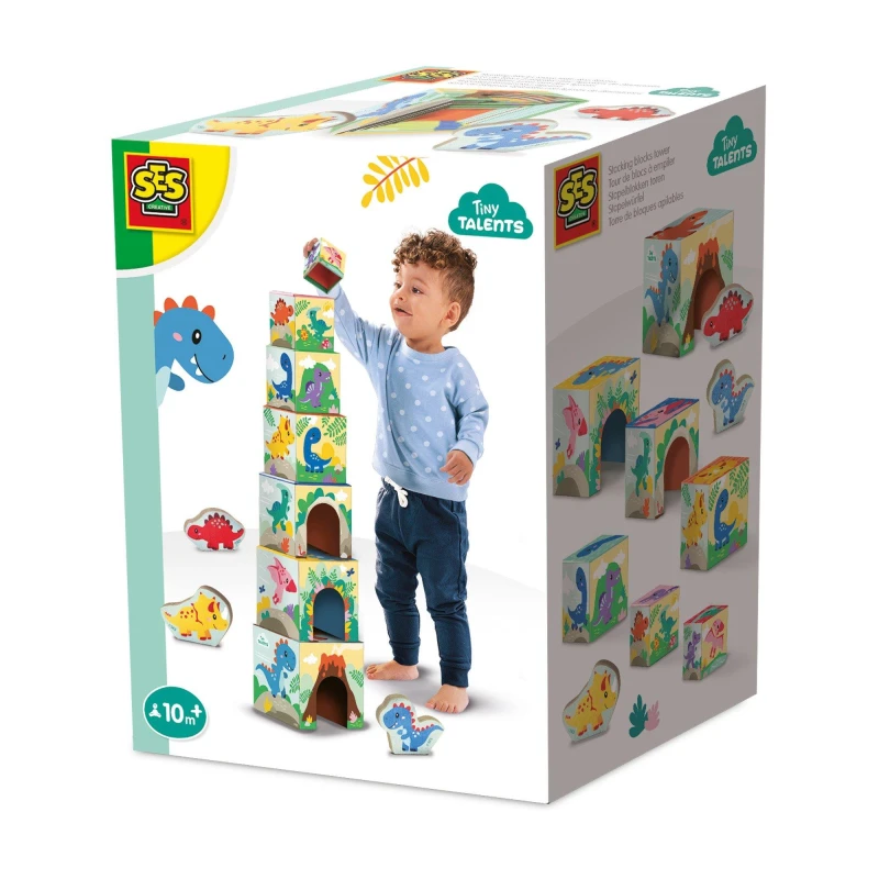 Image of SES Creative Stacking blocks tower with dino figures Multi unisex One Size