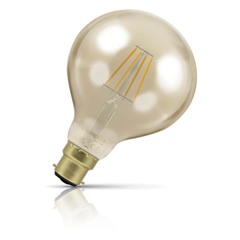 Image of Crompton LED G95 Globe Light Bulb B22 4.5W Dim Extra Warm White 2200K Bayonet Antique Bronze
