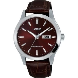 Image of Lorus RXN31DX9 Mens Stylish Dress Watch with Brown Leather Strap