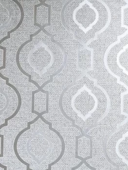 Image of Arthouse Calico Trellis Grey Wallpaper