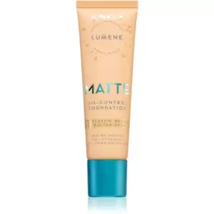 Image of Lumene Matte Oil-Control Foundation Liquid Foundation for Oily and Combination Skin Shade 1 Classic Beige