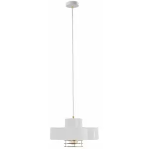 Image of Keter Bossi Dome Pendant Ceiling Light Gold, White, 30cm, 1x E27