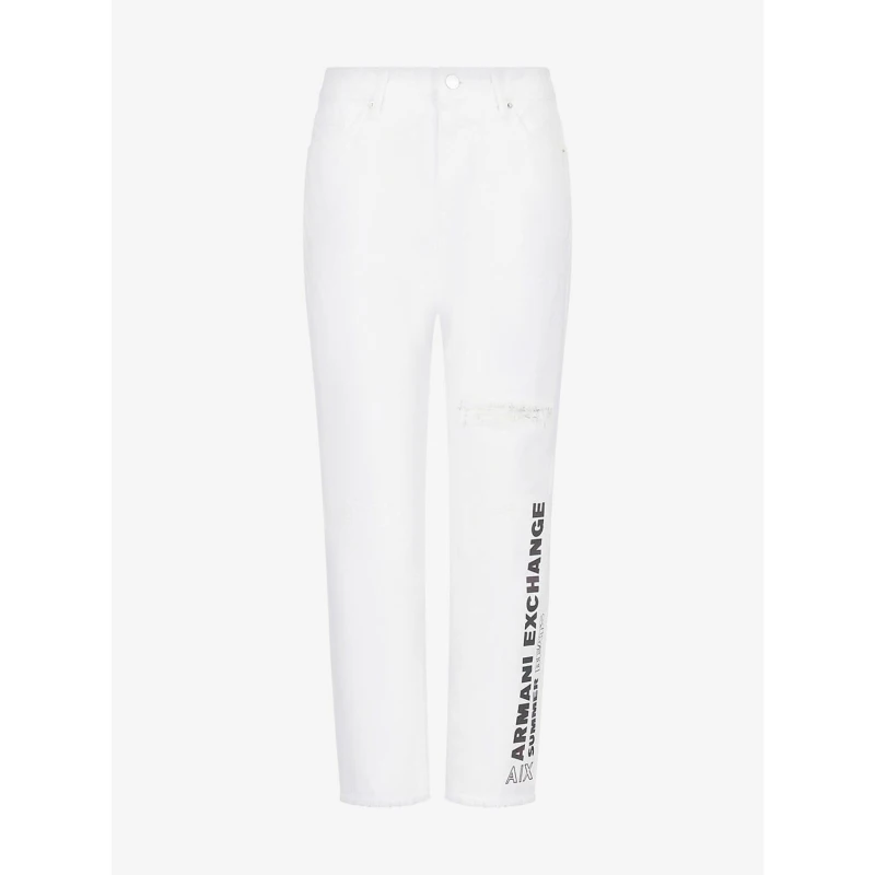 Image of Armani Exchange J16 Boyfriend-Fit Jeans White female 26R