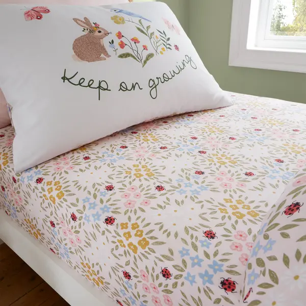 Image of RHS Garden Animals Fitted Sheet MultiColoured