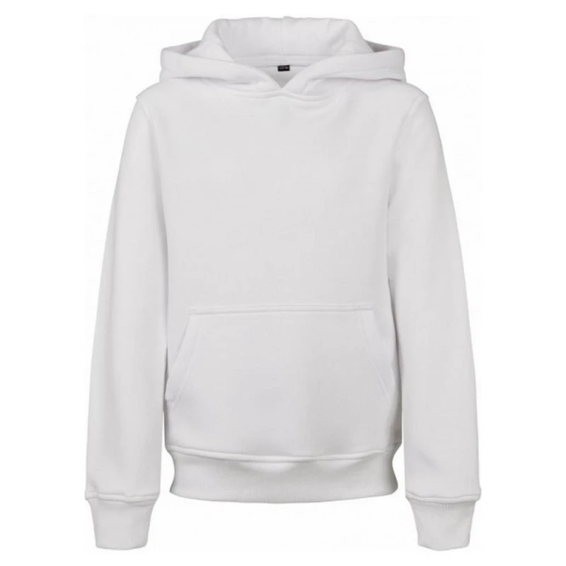 Image of Build Your Brand Plain Hoodie in White Size: 4-6 Years White Unisex 4-6 Years