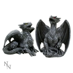 Image of Dark Fury Set of 2 Dragon Figurines