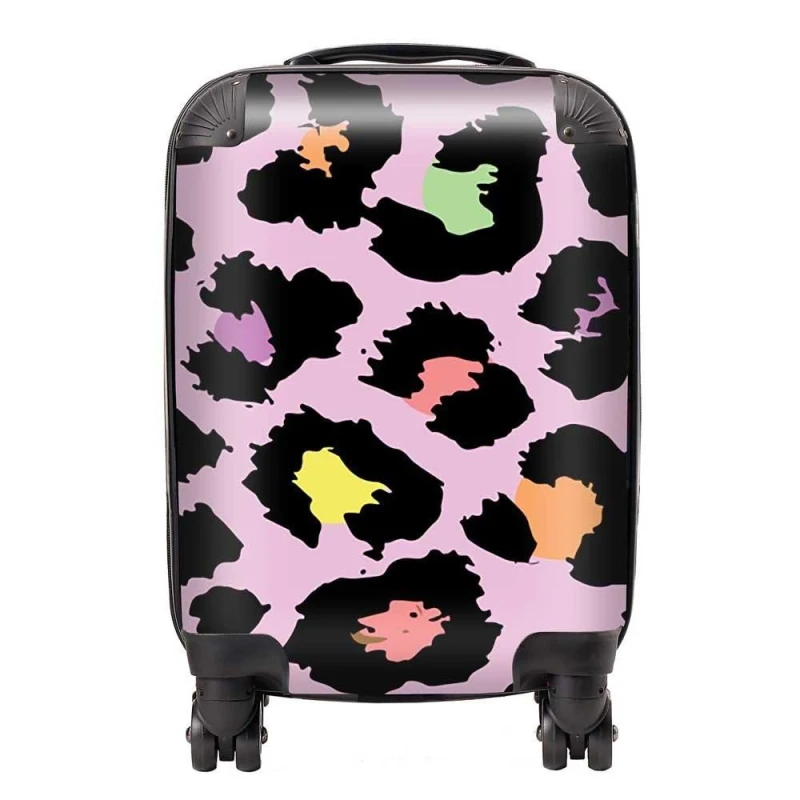 Image of Warren Reed - Designer Pink Leopard Print Suitcase Size: Large Pink Unisex Large