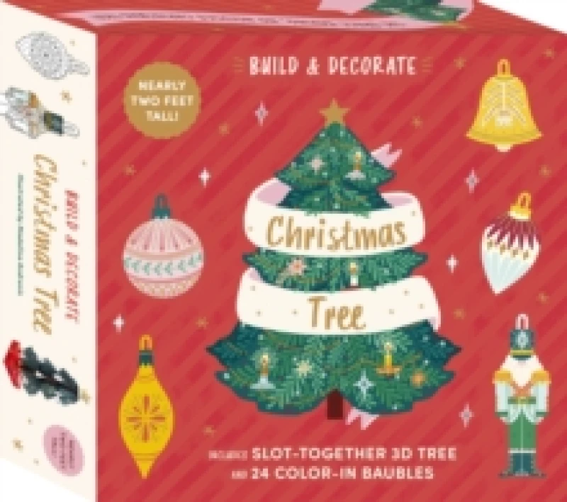 Image of Build & Decorate: Christmas Tree : Includes slot together 3D tree & 24 colour-in baubles Cards