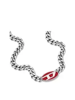 Image of Diesel Stainless Steel Mens Choker Necklace, Black, Men