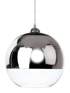 Image of Club 1 Light Globe Ceiling Pendant Chrome and Clear Glass, E27