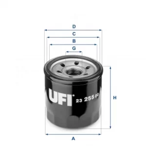 Image of 2325500 UFI Oil Filter Oil Spin-On