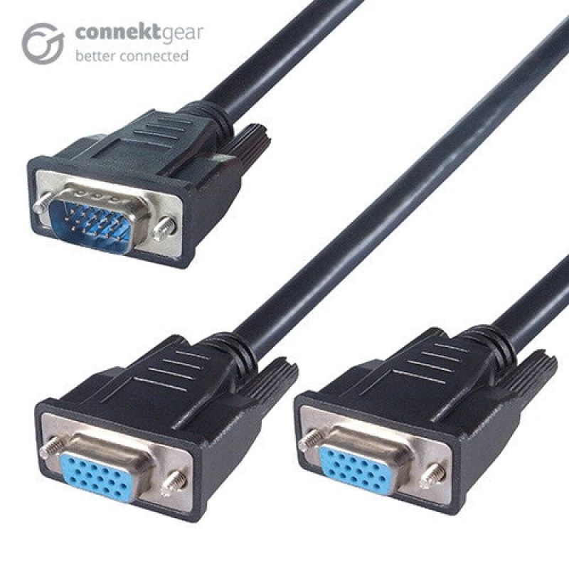 Image of CONNEkT Gear connektgear 150mm VGA Monitor Splitter Cable - Male to 2 x Female 26-1501