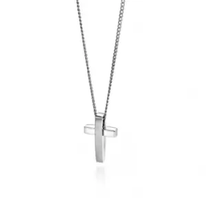 Image of Fred Bennett Stainless Steel Matt Pol Cross Pendant P2542