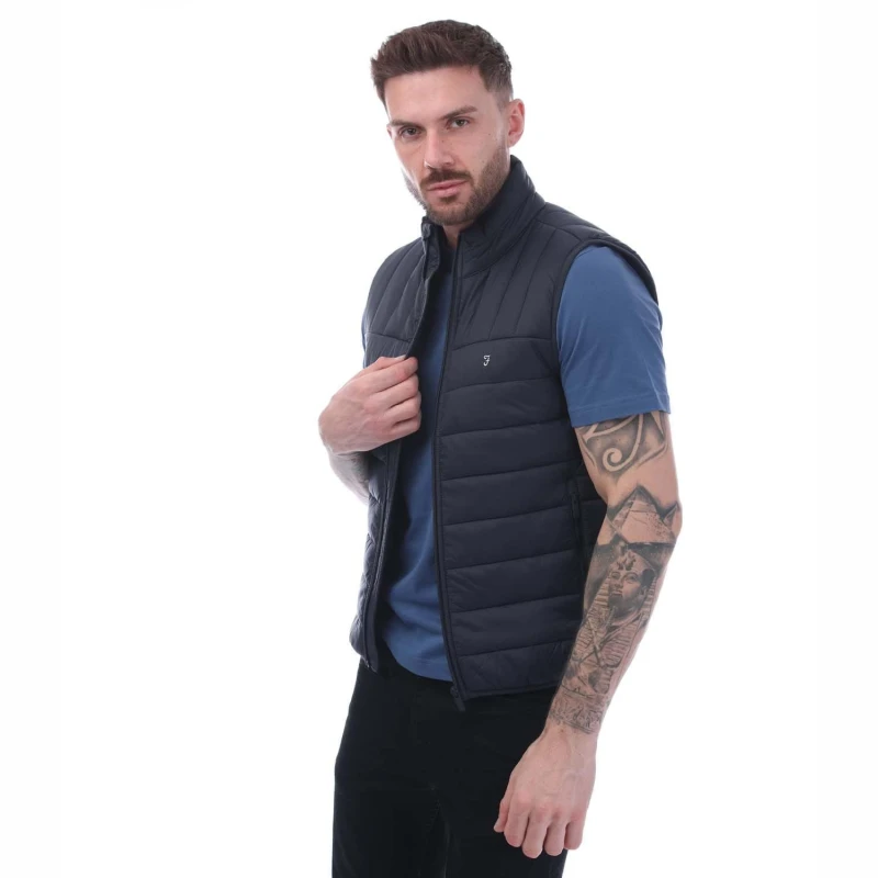 Image of Farah Arsenal Wadded Gilet - Blue Blue S