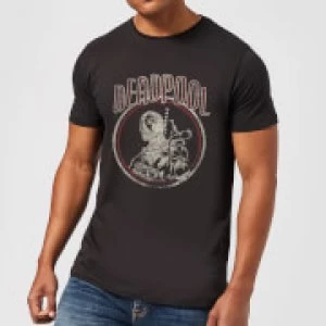 Image of Marvel Deadpool Vintage Circle Mens T-Shirt - Black