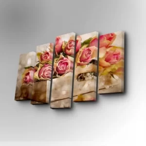 Image of 5PUC-046 Multicolor Decorative Canvas Painting (5 Pieces)
