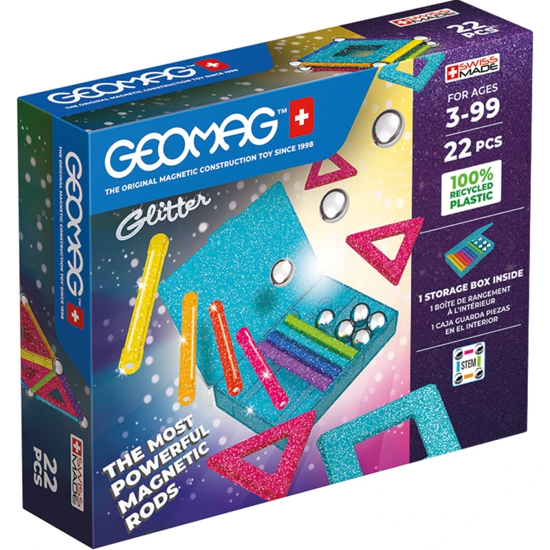 Image of Geomag Recycled Magnetic Glitter Panels - 22 Pieces Multi unisex