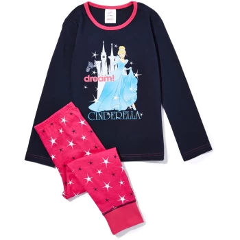 Image of Disney Girls Cinderella Print Pyjamas - Pink - 4-5 years - Pink