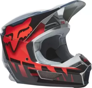 Image of Fox V1 Trice Motocross Helmet, black-red, Size S, black-red, Size S