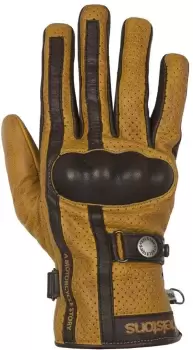 Image of Helstons Eagle perforated Motorcycle Gloves, gold, Size L, gold, Size L