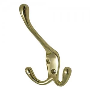 Image of Select Hardware Triple Hook Brass 1 Pack