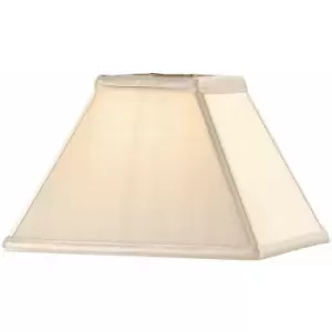 Image of 9" Inch Square Tapered Lamp Shade Oyster Faux Silk Fabric Cover Modern Elegant