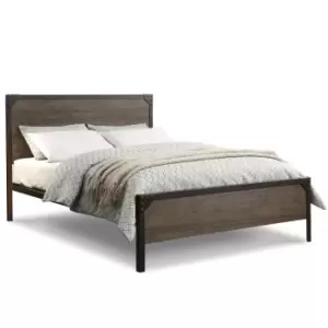 Image of Crazy Price Beds Marlow Metal Wood Panel Double Bed
