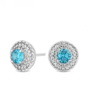 Image of Simply Silver Double Halo Stud Earring