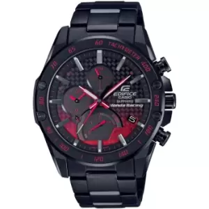 Image of Mens Casio Silver, Black carbon fibre and Black Stainless Steel Quartz Watch
