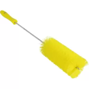 Image of Vikan Pipe brush with handle, medium, Ø 60 mm, pack of 15, yellow