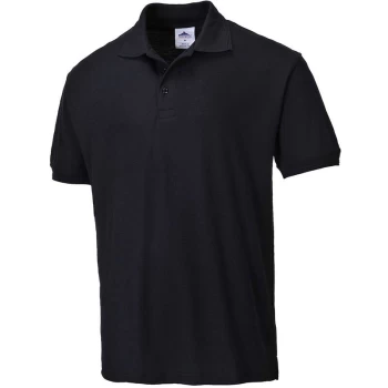 Image of Portwest - B210 - Black Sz L Naples Polo Shirt Workwear Corporate Wear
