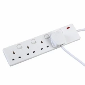Image of Zexum 4G White Individually Switched Extension Lead 3M