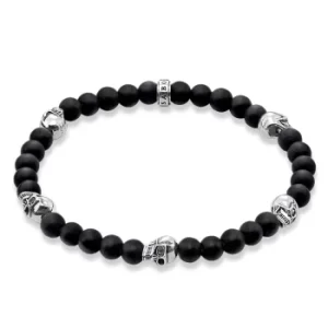 Image of THOMAS SABO Skull Obsidian Beads Bracelet A1097-023-11-L