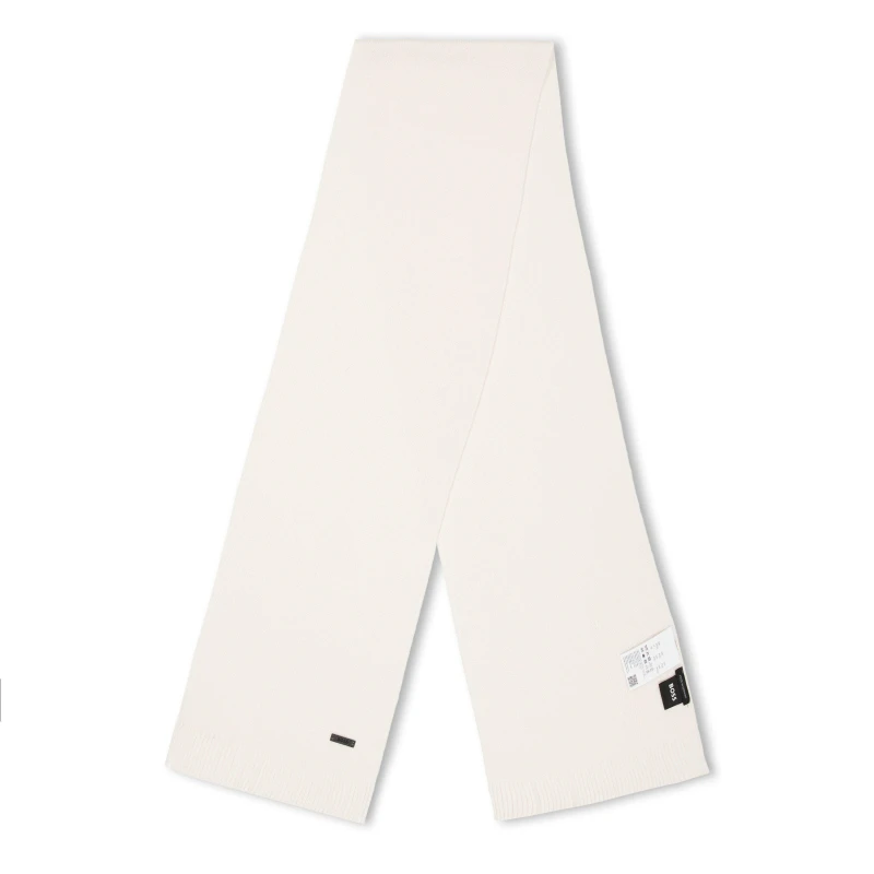 Image of Boss Mens Albas Midweight Scarf Open White male One Size