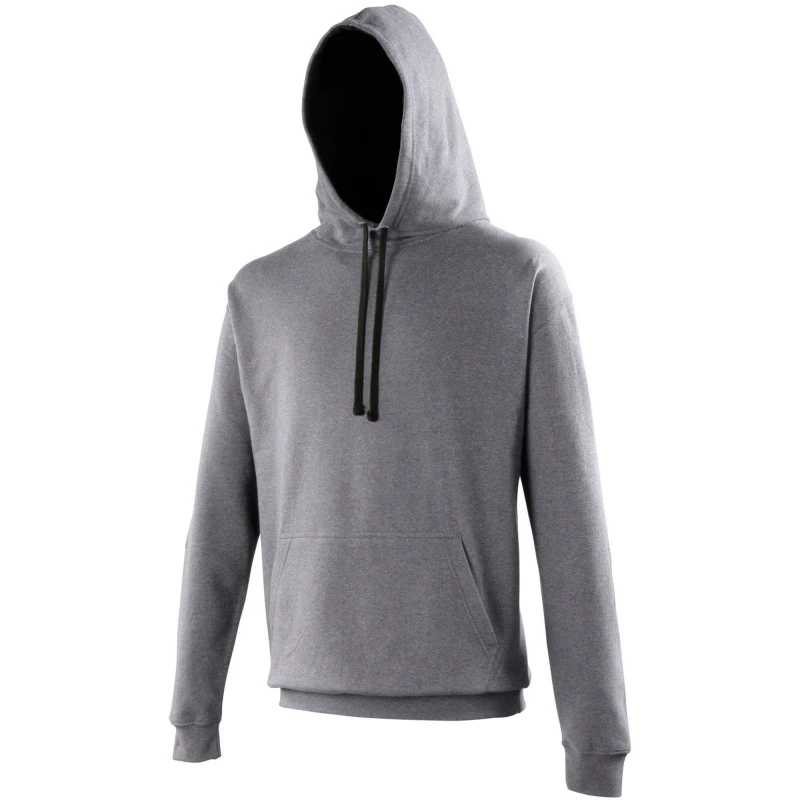 Image of AWDis AWDis Men Varsity Hooded Sweatshirt Hoodie in Charcoal Size: X-Small Charcoal XS Male 5054171853373