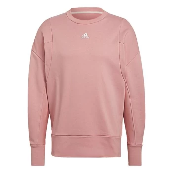 Image of adidas Studio Lounge Fleece Sweatshirt Mens - Pink