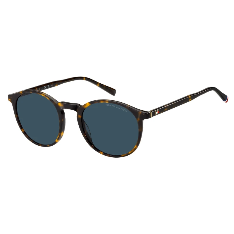 Image of Tommy Hilfiger Mens Round Sunglasses Havana male One Size